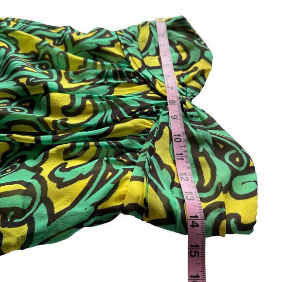 Women's Milly Green Silk Pleated Strapless Back Zip Closure Short Sheath Dress 2 - Picture 10 of 12